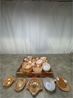 Lusterware All Leaf Pattern assortment of dishes,