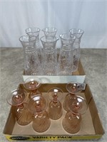 Glass Carafes and Pink water goblets