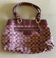 Purple Coach signature bag