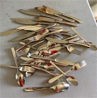 Group of stainless flatware