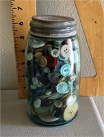 Ball jar full of buttons
