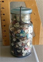 Ball jar full of buttons