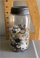 Mason jar with buttons