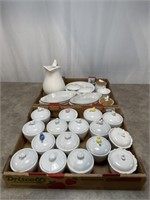 Ceramic pitcher, serving dishes, large assortment
