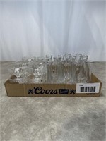 Clear glass table vases and sherbet cups
