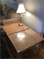Pair of end tables with lamp