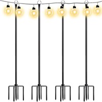 Walensee 9.4FT Light Poles  5-Prong Steel  4 Pack
