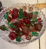 Bowl of glass jewels