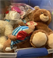 Large tote of Build-A-Bear animals