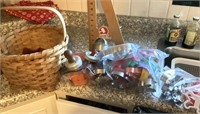Primitive basket and cookie cutters