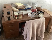 Desk and contents