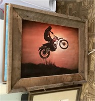 Framed motorcycle photo print