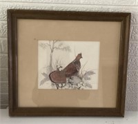 Framed pheasant print