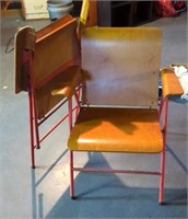 2 vintage wood folding chairs