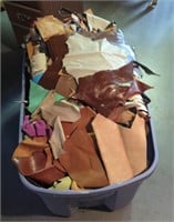 Large heavy tote of leather scraps