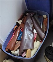 Large heavy tote of leather scraps