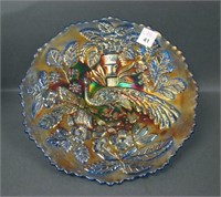 Fenton Blue Peacock at Urn Plate