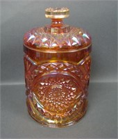 Vintage Imperial Marigold Hobstar Cracker Jar
