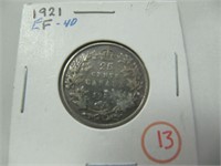 1921 CDN 25 CENT COIN