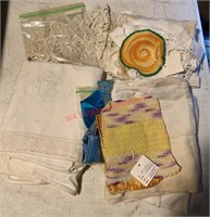Vintage Linens and Doilies (back room)
