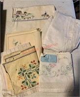 Vintage Embroidered Linens (back room)