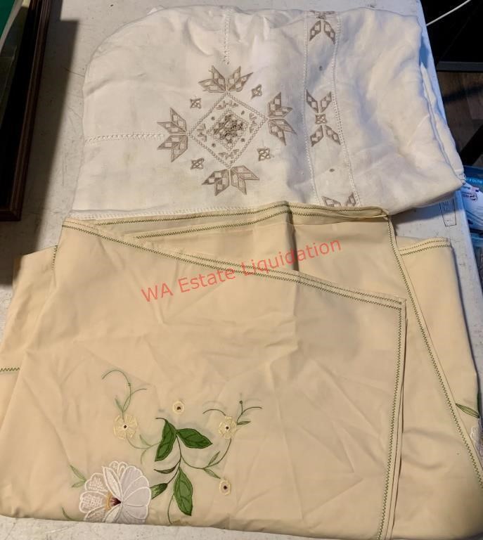 2 Vintage Tablecloths (back room)