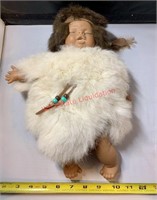 Vintage Doll with Fur Outfit (back room)