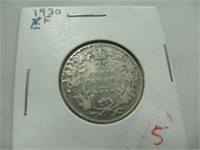 1930 CDN 25 CENT COIN