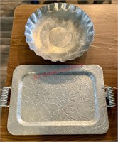 Metal Tray and Bowl (back room)
