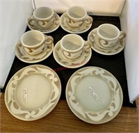 Kalberer - 5 Cups and Saucers, and 2 Small Plates