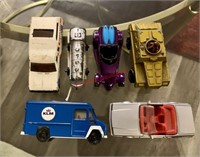 6 Vintage Toy Cars (back room)