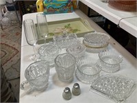Clear vintage glassware