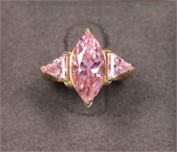 14K Yellow Gold & Pink Stone Ring