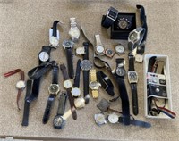LARGE LOT OF MISC WATCHES TIMEX AND MORE