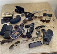 LARGE LOT OF SUNGLASSES READERS AND MORE