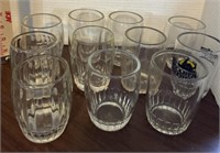 11 SMALL DRINK GLASSES, NO CHIPS