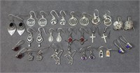 16pr. Sterling Silver Earrings, 35.8g