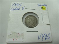 1885 CDN 5 CENTS SILVER COIN