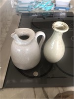 3 items. Portuguese pitcher, 2 damaged pottery