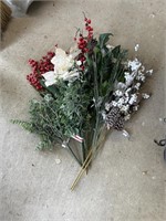 Lot of Christmas Fake Flowers Garage