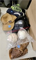 Hats, Glove, Baseballs, Kneepads