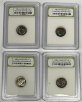 Lot of Four Roosevelt 10c Brilliant Uncirculated