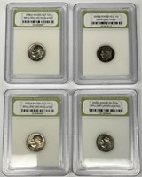 Lot of 4 Roosevelt 10c Brilliant Uncirculated Dime