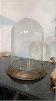 Antique Glass & Wood Display Dome