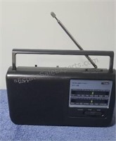 Sony AM/FM portable radio.