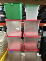 Commercial food prep storage containers with lids