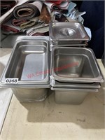 Lot of commercial metal prep station containers