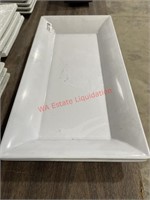 Lot of 2 white commercial plastic serving trays