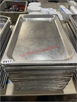 Large lot of long commercial chafer pans