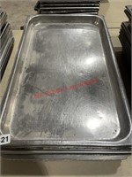 Large lot of long commercial chafer pans